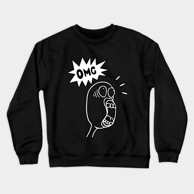 OMG funny shocked face Crewneck Sweatshirt by soft and timeless